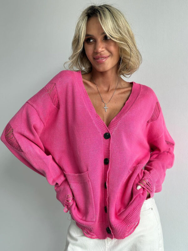 A07 Washed knit cardigan