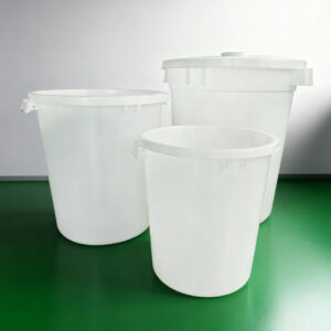 Large Capacity White Plastic Bucket with Lid – Thickened, Food-Grade, Multi-Purpose Storage, Fermentation, Home Brewing & Trash Use